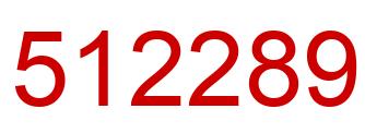 Number 512289 red image