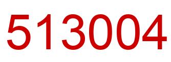 Number 513004 red image
