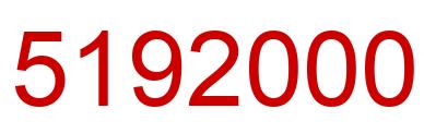 Number 5192000 red image