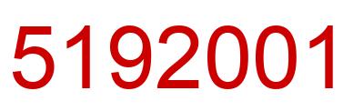 Number 5192001 red image