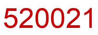 Number 520021 red image