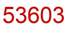 Number 53603 red image
