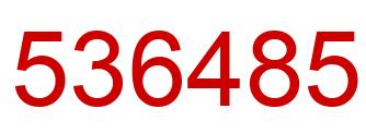 Number 536485 red image