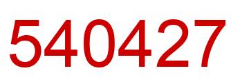 Number 540427 red image