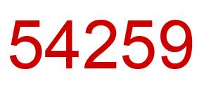 Number 54259 red image
