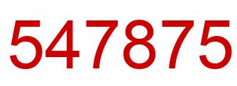 Number 547875 red image