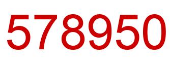 Number 578950 red image
