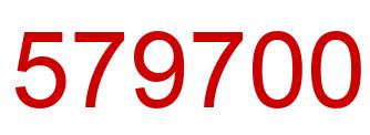 Number 579700 red image