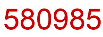 Number 580985 red image
