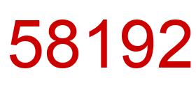 Number 58192 red image