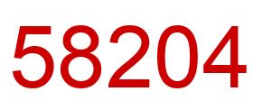 Number 58204 red image
