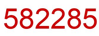 Number 582285 red image