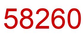 Number 58260 red image