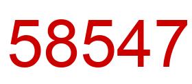 Number 58547 red image