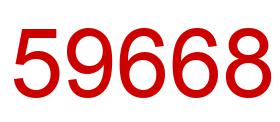 Number 59668 red image