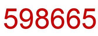 Number 598665 red image