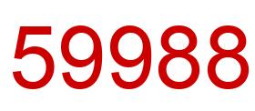 Number 59988 red image