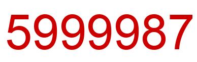 Number 5999987 red image