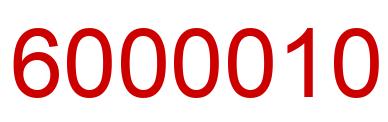 Number 6000010 red image