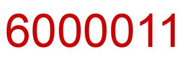 Number 6000011 red image