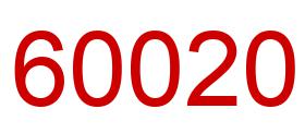 Number 60020 red image