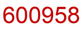 Number 600958 red image