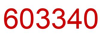 Number 603340 red image