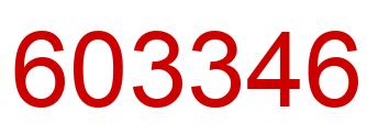 Number 603346 red image