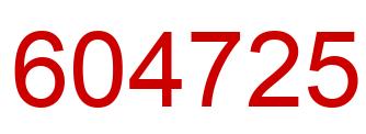 Number 604725 red image