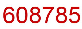 Number 608785 red image