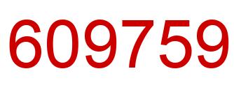 Number 609759 red image