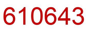 Number 610643 red image