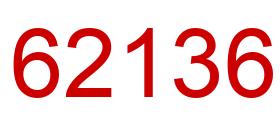 Number 62136 red image