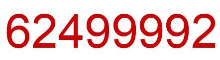 Number 62499992 red image