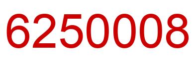 Number 6250008 red image