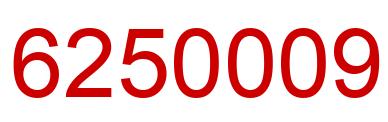 Number 6250009 red image