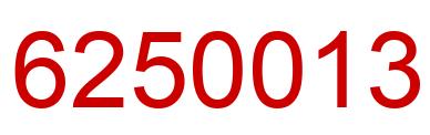 Number 6250013 red image
