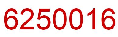 Number 6250016 red image