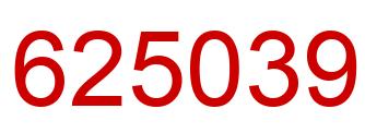 Number 625039 red image