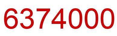 Number 6374000 red image