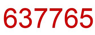 Number 637765 red image