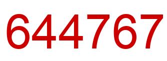 Number 644767 red image