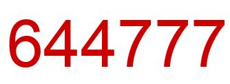 Number 644777 red image