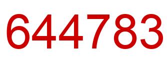 Number 644783 red image