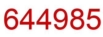 Number 644985 red image