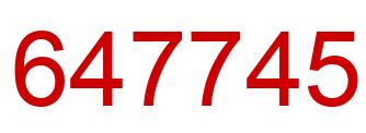 Número 647745 imagen rojo