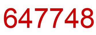 Number 647748 red image