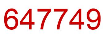 Number 647749 red image