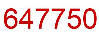 Número 647750 imagen rojo