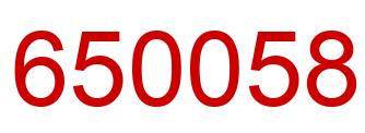 Number 650058 red image